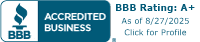 BBB Accredited Business logo indicating trust and reliability in services offered.